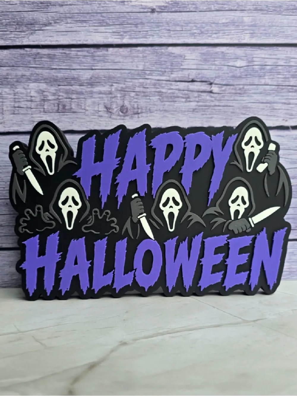 Happy Halloween Ghostface sign